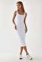 Strappy Bodycon Midi Knitted Dress