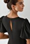 Crew Neck Balloon Sleeve Contrast Maxi Dress - 5