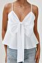 Bow Detailed V-Neck Blouse - 3
