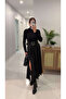 Vargas Black Slit Detailed Belted Skirt