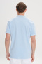 Men's Light Indigo Slim Fit Slim Fit 100% Cotton Printed Polo Collar T-Shirt - 5