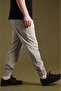 Men's Gray Parachute Fabric Sweatpants |   Sports Model with Elastic Cuffs, Zipper and Back Pocket - 4