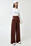 High Waist Lycra Velcro Closure Crepe Palazzo Trousers - 4