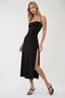 Strappy Body Fitted Knitted Maxi Dress with Slit Detail