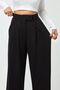 High Waist Lycra Velcro Closure Crepe Palazzo Trousers - 5