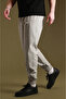 Men's Gray Parachute Fabric Sweatpants |   Sports Model with Elastic Cuffs, Zipper and Back Pocket - 3