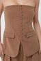 Strapless Buttoned Front Woven Top - 3