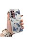 Samsung Galaxy S22 Ultra Compatible Hard Acrylic Back Silicone Edge Lens Protection Butterfly Case