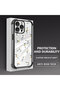 iPhone 16 Pro Max Compatible Camera Protected Transparent Soft Silicone Phone Case Flower Pattern - 3