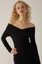 ثنيات خارج الكتف Bodycon فستان ماكسي - 4