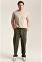 Men's Khaki Parachute Fabric Sweatpants |   Cargo Pocket Pieces, with Leg Clips, Baggy Cut - 7