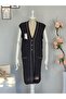 Plus Size Boat Neck Sleeveless Buttoned Mom Vest Double Pockets Medium Thickness - 7