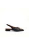 Genuine Leather Black Leopard Detailed Women's Ballerinas with Tan Accessories