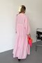 Women's Button Detailed 100% Cotton Long Dress Pink - 26Y 3007 - 5