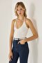 Halter Neck Jersey Crop Top - 5