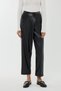 High Waist Crop Faux Leather Trousers - 4
