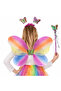 Colorful Butterfly Wing Crown Scepter Costume Set for Kids
