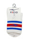 Unisex White Unisex Half Striped Socks White - 2