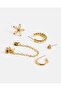 Women Gold Embellished Studs (6 Pairs) - 2