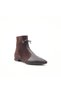 Genuine Leather & Suede Brown Flat Heeled Women's Boots - 3