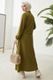Zippered Tunic Skirt Double Set 1674 - Oil Green - 5