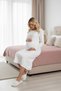 Women's Powder Rabbit Figured Long Sleeve Special Design Maternity Nightgown with Nursing Feature - 5