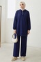 Hooded Tunic Trousers Double Suit 1676 - Navy Blue - 2