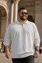 Men's Casual Plus Size White Zipper Sweatshirt