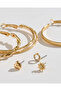 Women Gold Embellished Earrings Set (6 Pairs) - 5