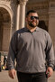 Men's Casual Plus Size Smoked Zipper Sweatshirt