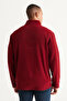 Men's Burgundy Anti-Pilling Non-Pilling Standard Fit Mock Neck Fleece Sweatshirt - 5