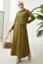 Zippered Tunic Skirt Double Set 1674 - Oil Green