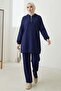 Hooded Tunic Trousers Double Suit 1676 - Navy Blue - 4