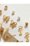 Women Gold Embellished Studs Set (12 Pair) - 6
