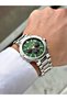 Functional Silver-Green Color 10 Atm Water Resistance Steel Case Men's Wristwatch 2519Mr - 4