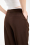 Double Waistband W Wide Leg Pants - Women's Baggy Fabric Pants - 8