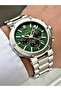 Functional Silver-Green Color 10 Atm Water Resistance Steel Case Men's Wristwatch 2519Mr