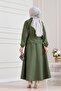 Beli Tunnel Zippered Skirt Suit - Khaki - 5
