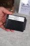 Genuine Leather Magnetic Slim Card Holder Black 1287 - 6