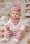 Baby, Unisex, Dried Rose, Striped Top and Bottom Set, Set of 5 (Waterproof Zippered Organizer Bag Is a Gift)