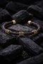 Men's Bijouterie Bracelet - Brown Braided Model Black Zircon Stone Detailed Bracelet