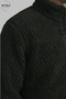 Men's Long Sleeve Winter Plush Fabric Polo Neck Zipper Jacket - 3