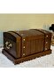 Wooden Walnut Antique Gold Handle Promise Engagement Wedding Gift Dowry Chest 24*37 cm Storage Box - 6