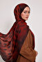 Patterned Silk Shawl - Fall Red