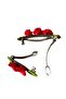 - Hülya 6683 1804 Handmade Poppy Patterned Polymer Clay Set of 2 Hair Clips with Clips / 8 cm - - 4