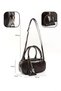 Crinkle Textured Brown/Crinkle Textured Cream Shk294 Faux Leather, Set of 2 Hand and Shoulder Bags (Shk207) - 3