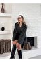 Oversized Anthracite Short Cashmere Coat - 7