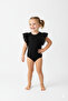 Girl's Black Lace Sleeve Bodysuit - 3