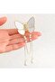 Butterfly Model Enamel Long Pearl Dangle Hair Clip - 5