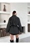 Oversized Anthracite Short Cashmere Coat - 8